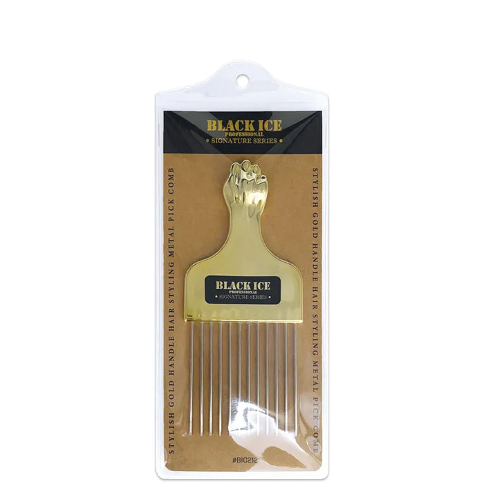 BLACK ICE Gold Hair Pik Comb